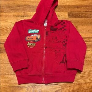 Vintage Y2K Pixar Cars Red Hoodie, Movie Promo Sweatshirt, Size 4T Kids Disney